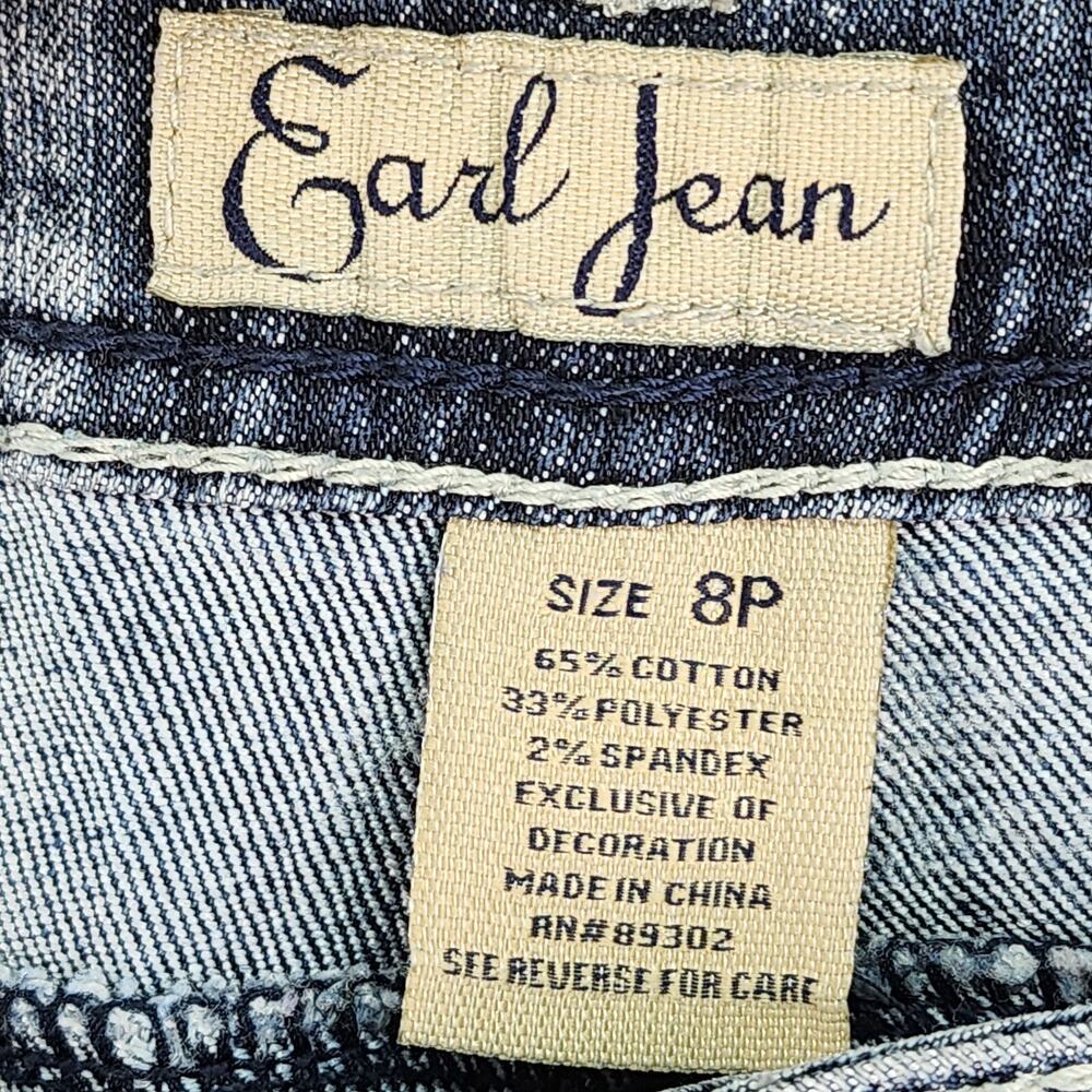 Earl Jeans Women’s 8P Bootcut Blue Stretch Denim Mid Rise Embellished Soft 32x26 - Picture 12 of 13